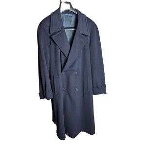Fodera Bemberg Men’s 100% Cerruti 1881 Wool Trench Coat Made in Italy SZ L  BLK